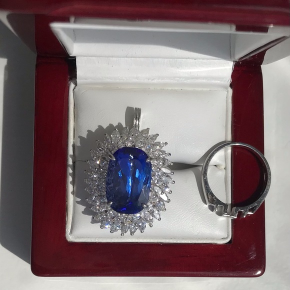 Tanzanite diamond ring/pendant unworn - Picture 4 of 5